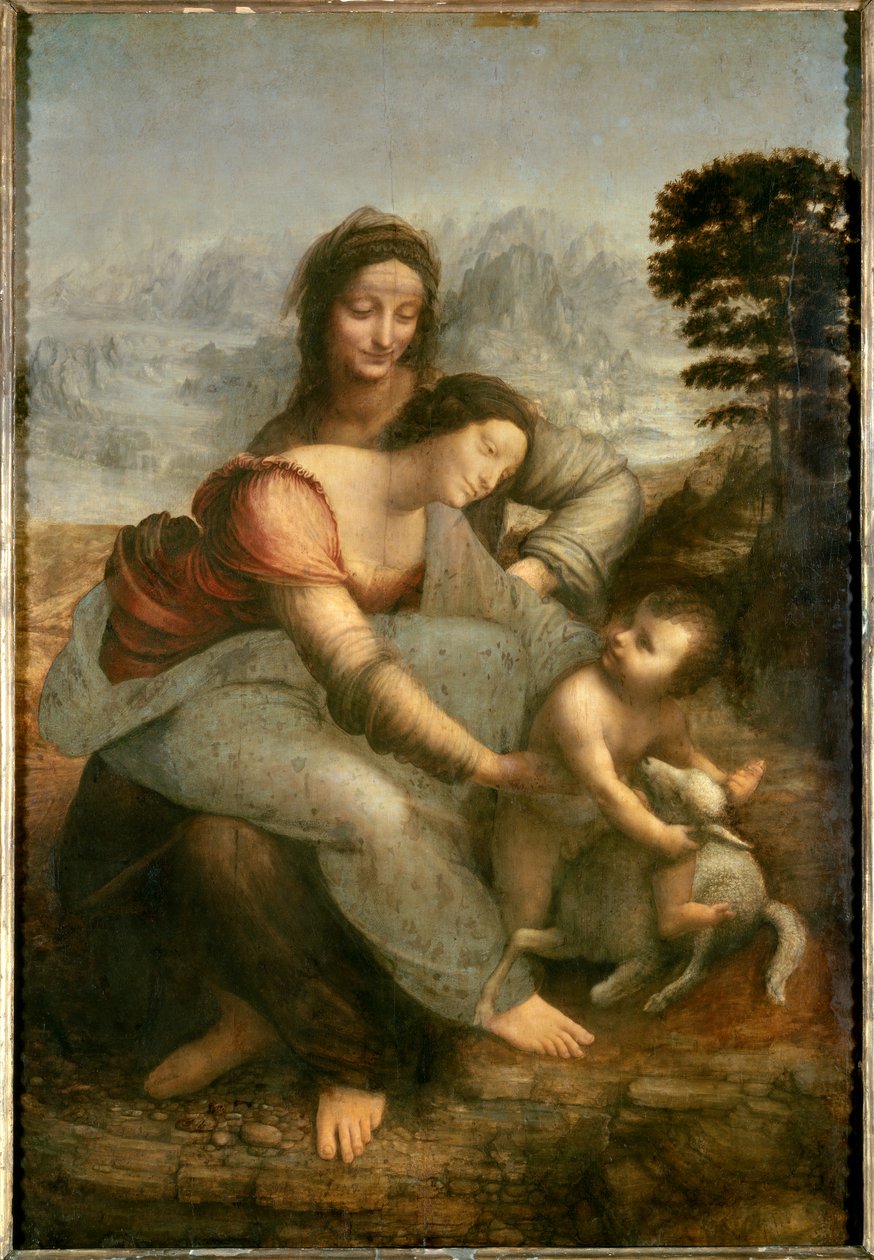 Dziewica z Dzieciątkiem i św.Anną autorstwa Leonardo da Vinci