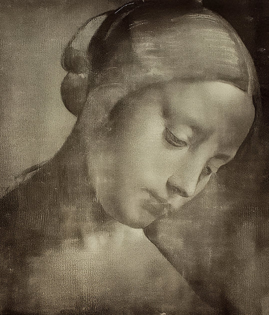 Głowa kobiety. 1470-1519 autorstwa Leonardo da Vinci