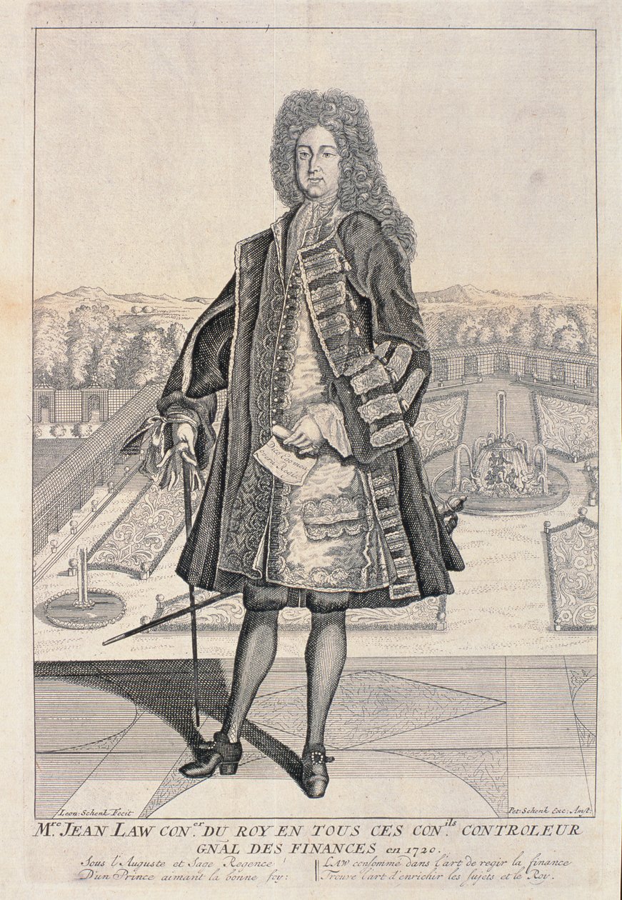 John Law (1671-1729) z Lauriston autorstwa Leonardus Schenk