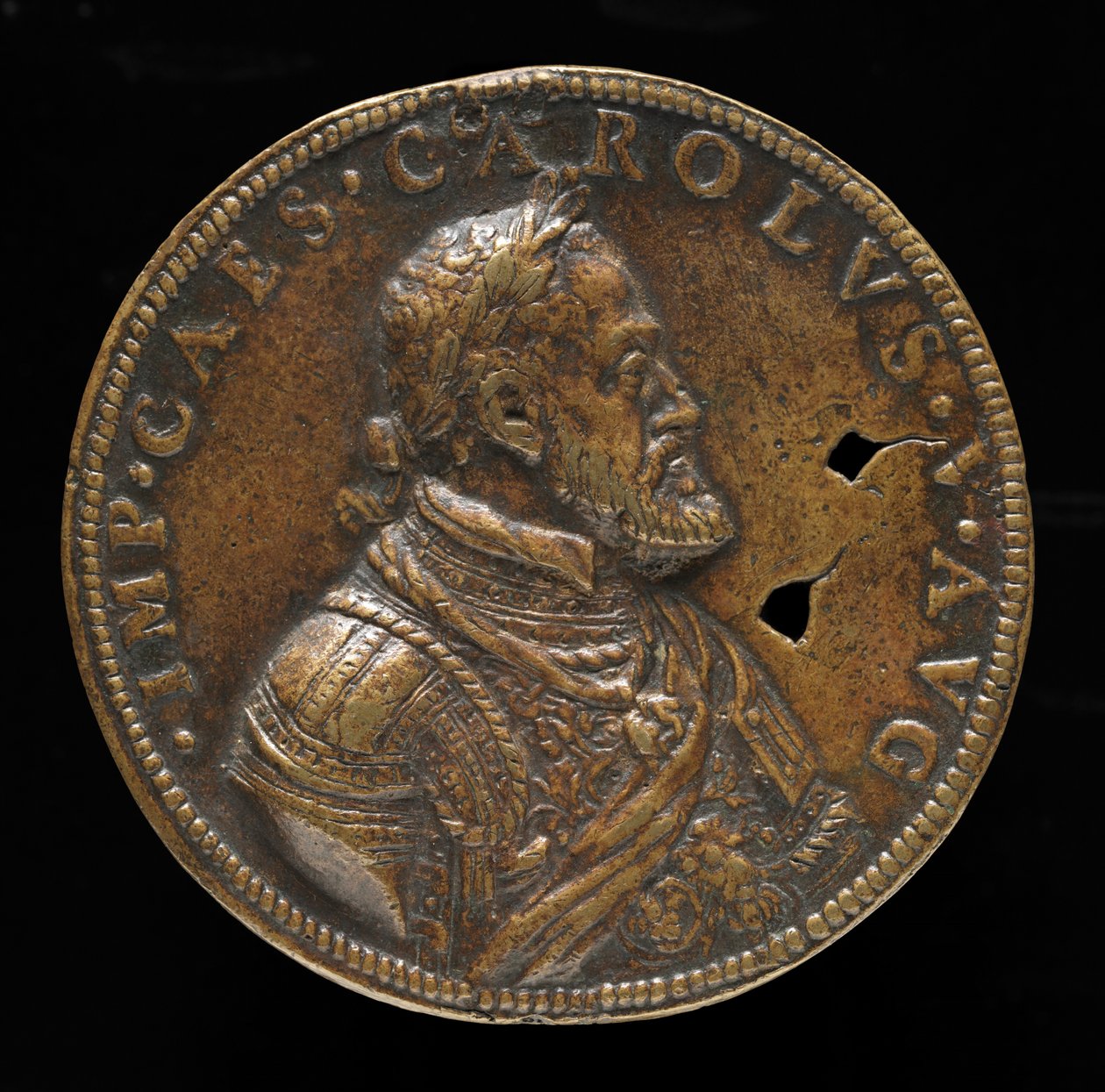 Karol V, 1500-1558, król Hiszpanii 1516-1556, cesarz rzymski 1519 [awers], 1547 lub później. autorstwa Leone Leoni