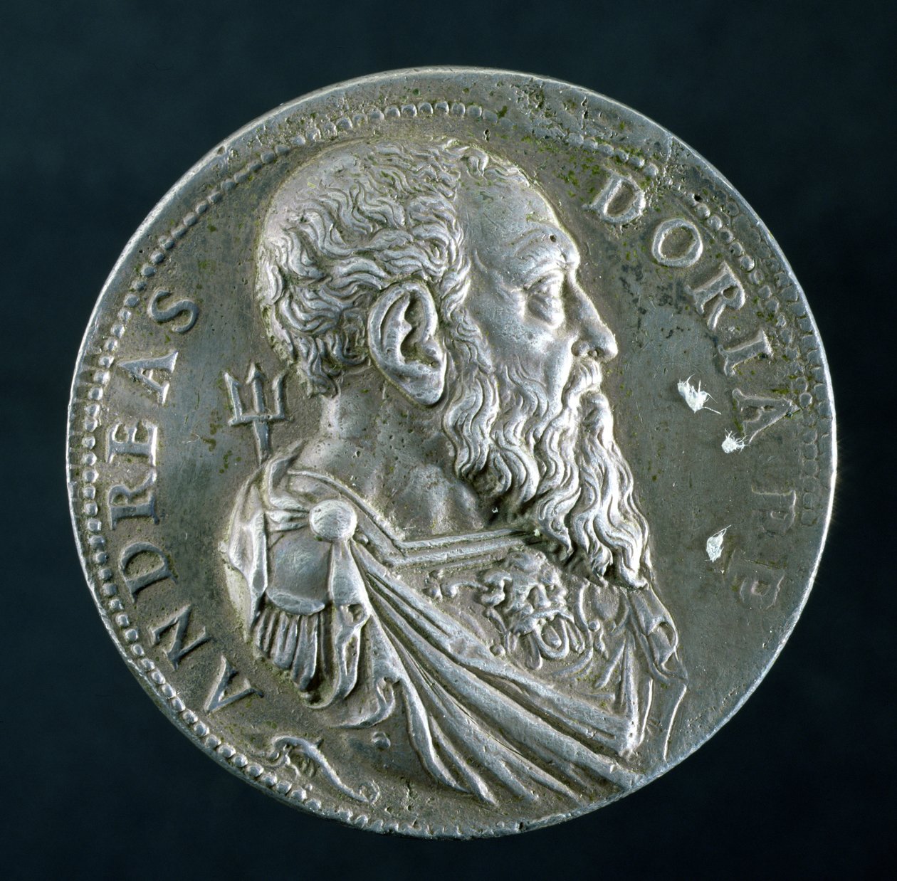 Medalion portretowy Andrei Dorii (1466-1560) (awers), ok. 1541 (srebrny) (patrz 122338 dla rewersu) autorstwa Leone Leoni
