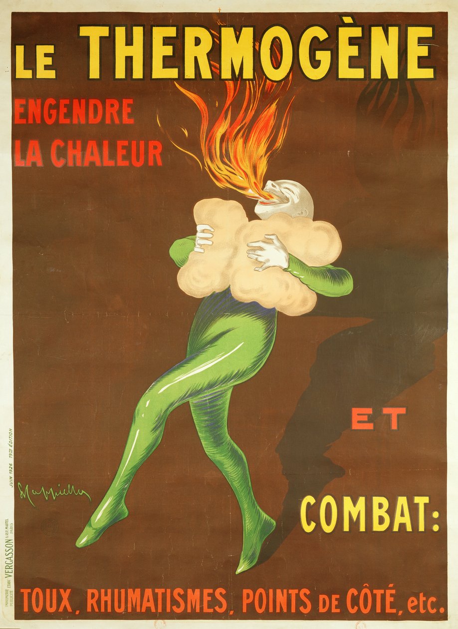 Plakat reklamujący podkładkę grzewczą „Thermogene”, 1926 autorstwa Leonetto Cappiello