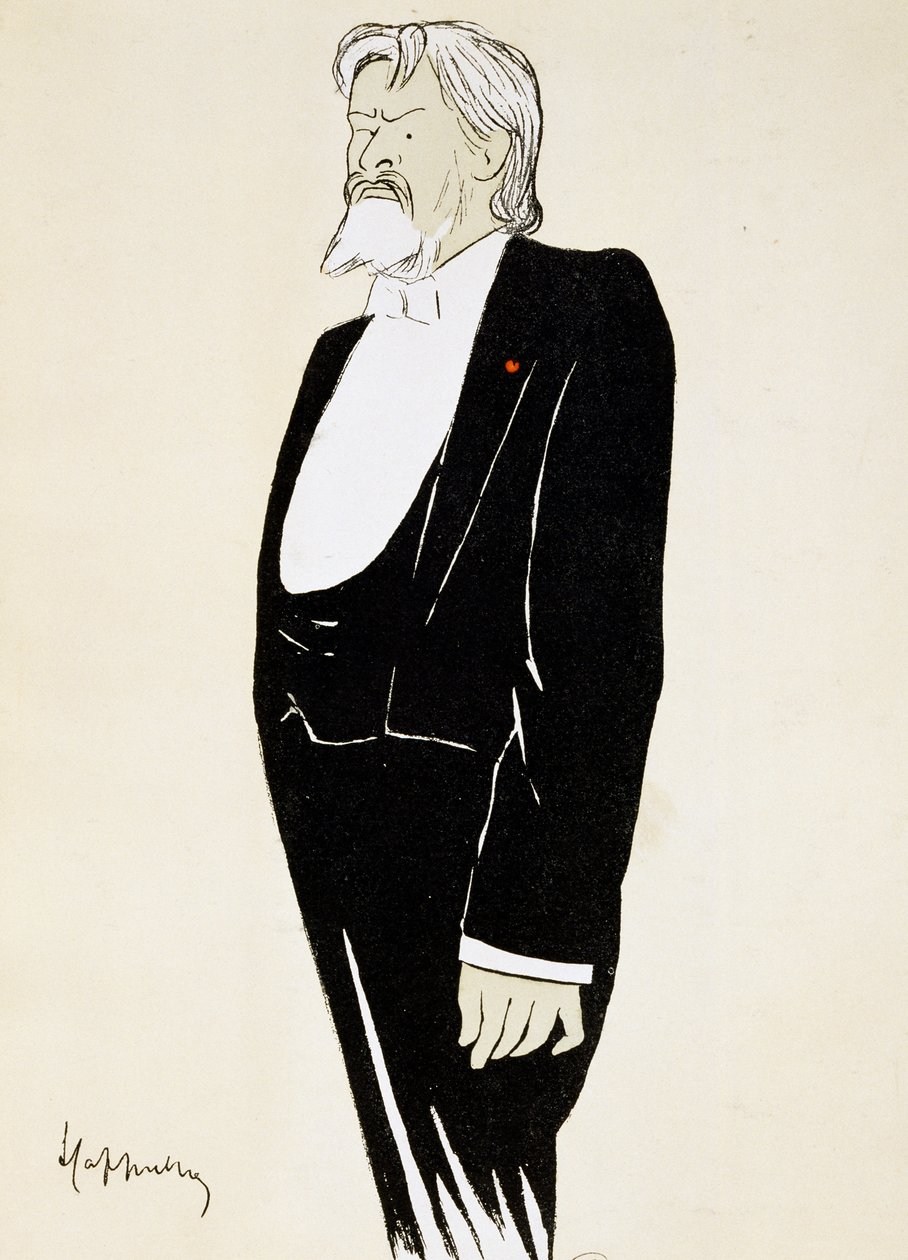 Aktor Jean Mounet-Sully (1841-1916), karykatura Leonetto Cappiello (1875-1942) autorstwa Leonetto Cappiello