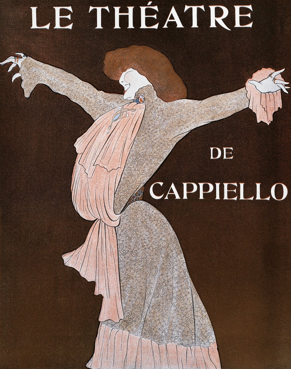 Aktorka Sarah Bernhardt (1844-1923), ilustracja Leonetto Cappiello (1875-1942), z francuskiego magazynu Le Theatre, kwiecień 1903 autorstwa Leonetto Cappiello