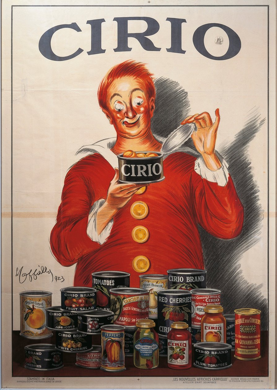 Reklama konfitury Cirio, autorstwa Leonetto Cappiello (1875-1942), ilustracja autorstwa Leonetto Cappiello