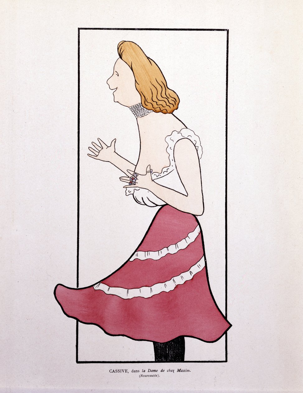Armande Cassive, w "La Dame de Chez Maxim", kreskówka autorstwa Leonetto Cappiello