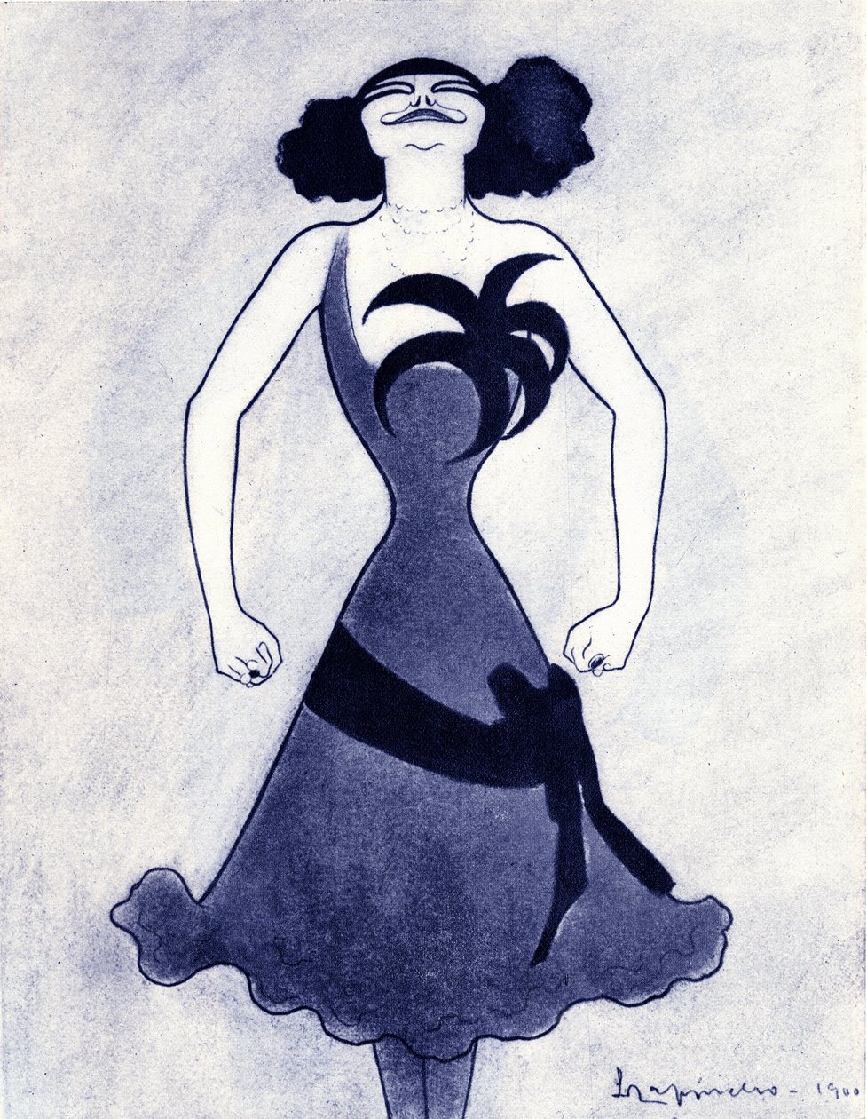 Karykatura polarnego komika i piosenkarki (Emilie Marie Bouchaud) (1874-1939) Rysunek Leonetto Cappiello (1875-1942) 1900 autorstwa Leonetto Cappiello