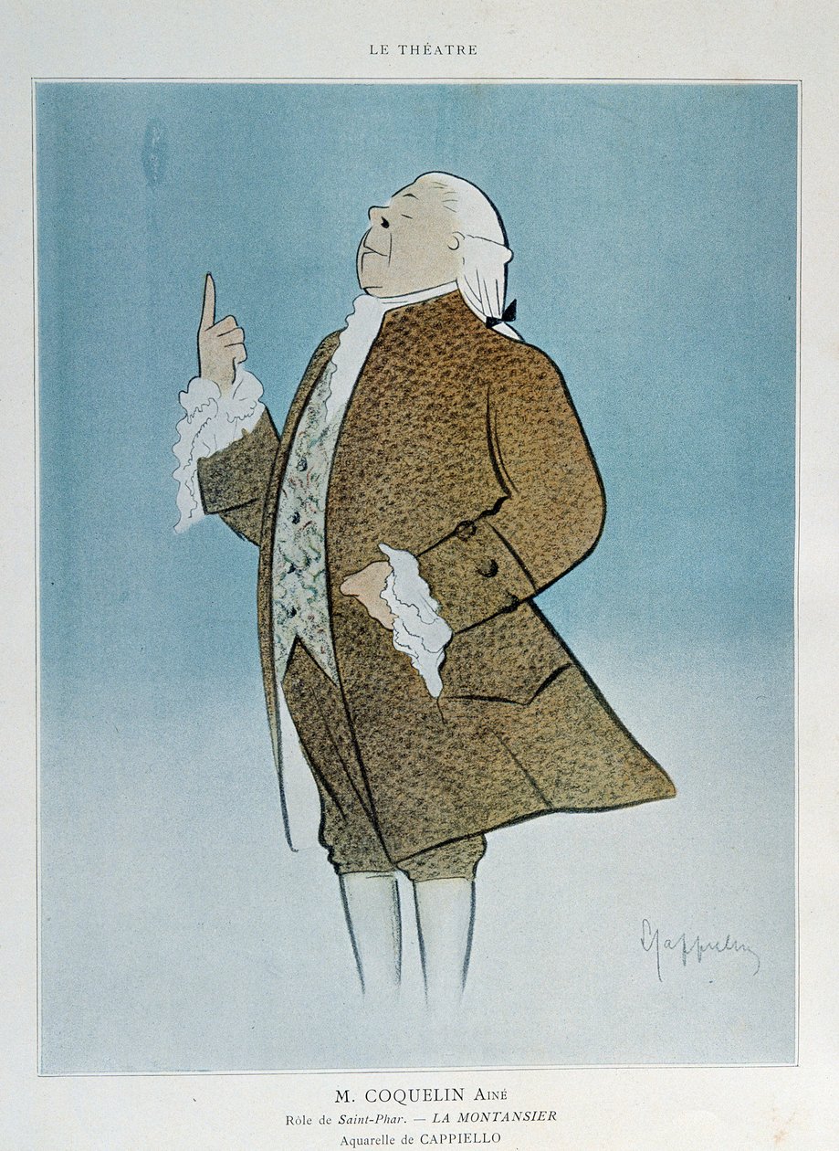 Komik Constant Poppy Groin (1841-1909) w roli św. Fara w „La Montansier” Rejane