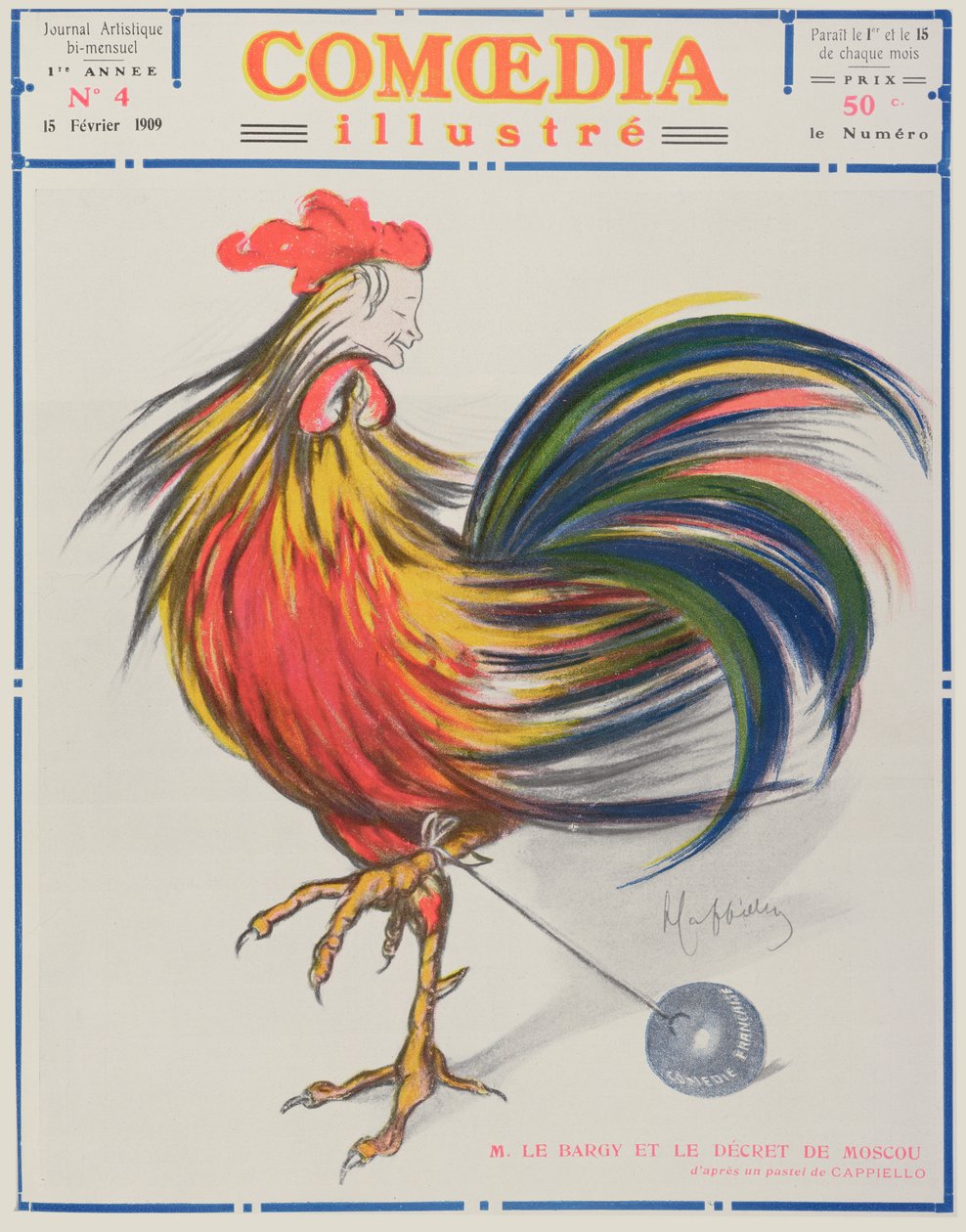 Okładka Comoedia Illustre, 15 lutego 1909 autorstwa Leonetto Cappiello