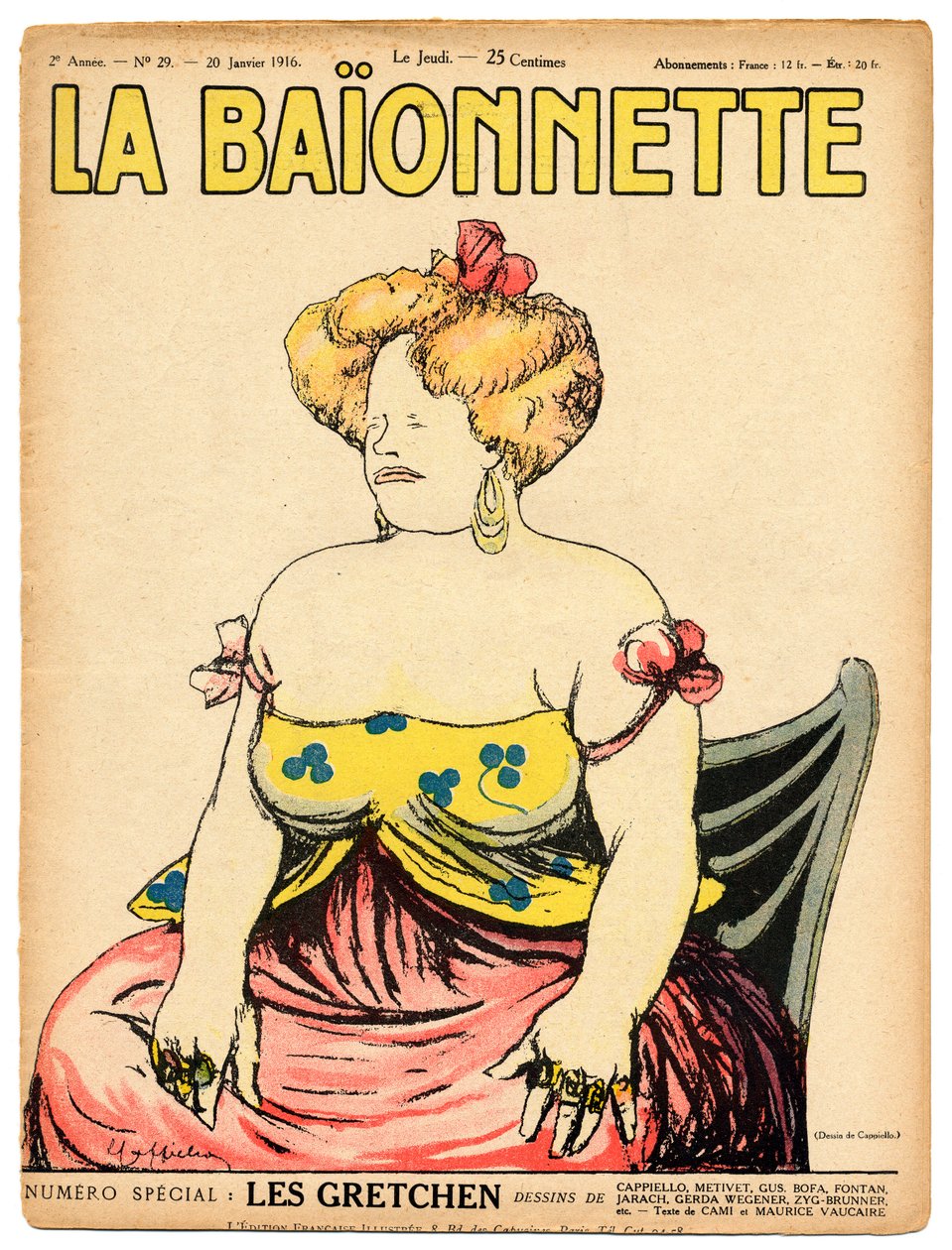 Okładka „La Baionnette”, Satyryczna w kolorach autorstwa Leonetto Cappiello