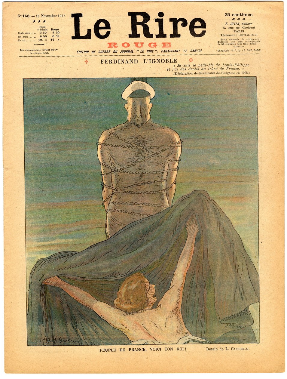 Okładka „Czerwonego śmiechu”, Satyryczna w kolorach autorstwa Leonetto Cappiello