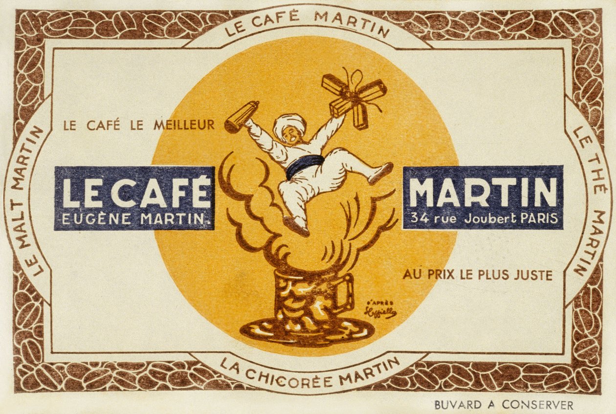 Francuska reklama kawy Martin, wg Leonetto Cappiello 1921 autorstwa Leonetto Cappiello
