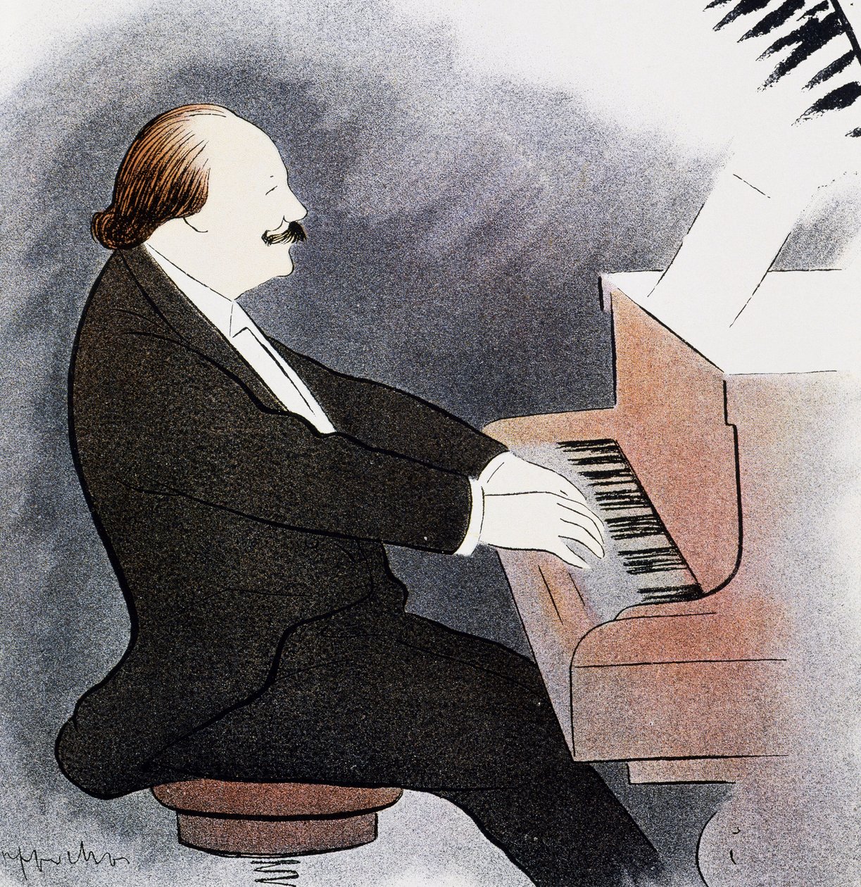 Jules Massenet przy fortepianie autorstwa Leonetto Cappiello