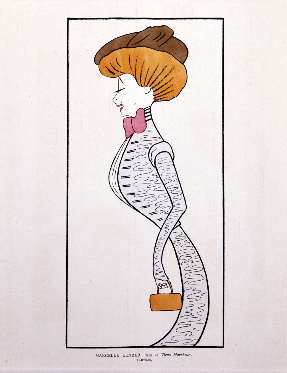 Marcelle Lender, w "Le Vieux Marcheur", kreskówka autorstwa Leonetto Cappiello