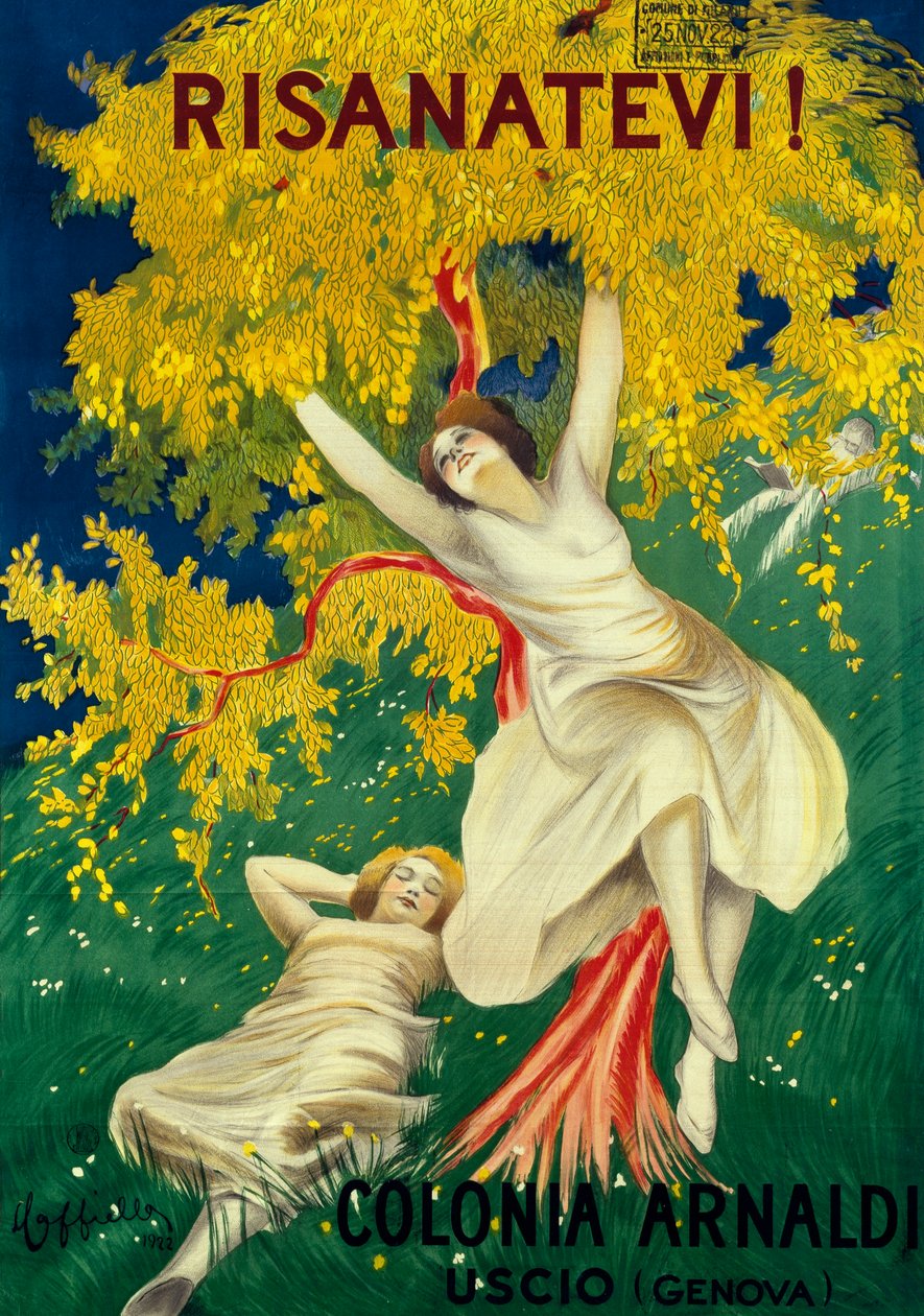 Plakat reklamowy Colonia Arnaldi w Uscio (Genua) autorstwa Leonetto Cappiello