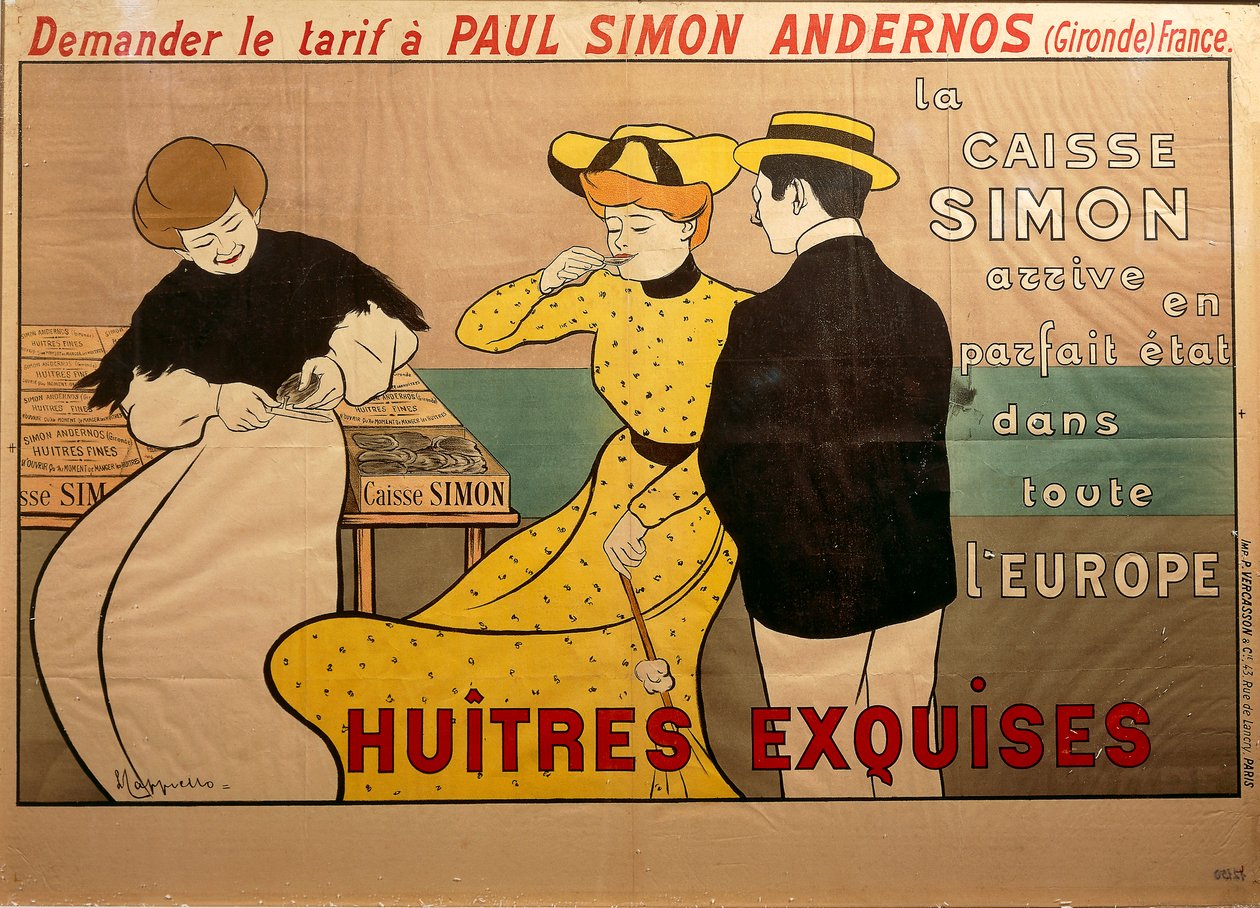 Plakat reklamujący sprzedaż ostryg, autorstwa Leonetto Cappiello autorstwa Leonetto Cappiello