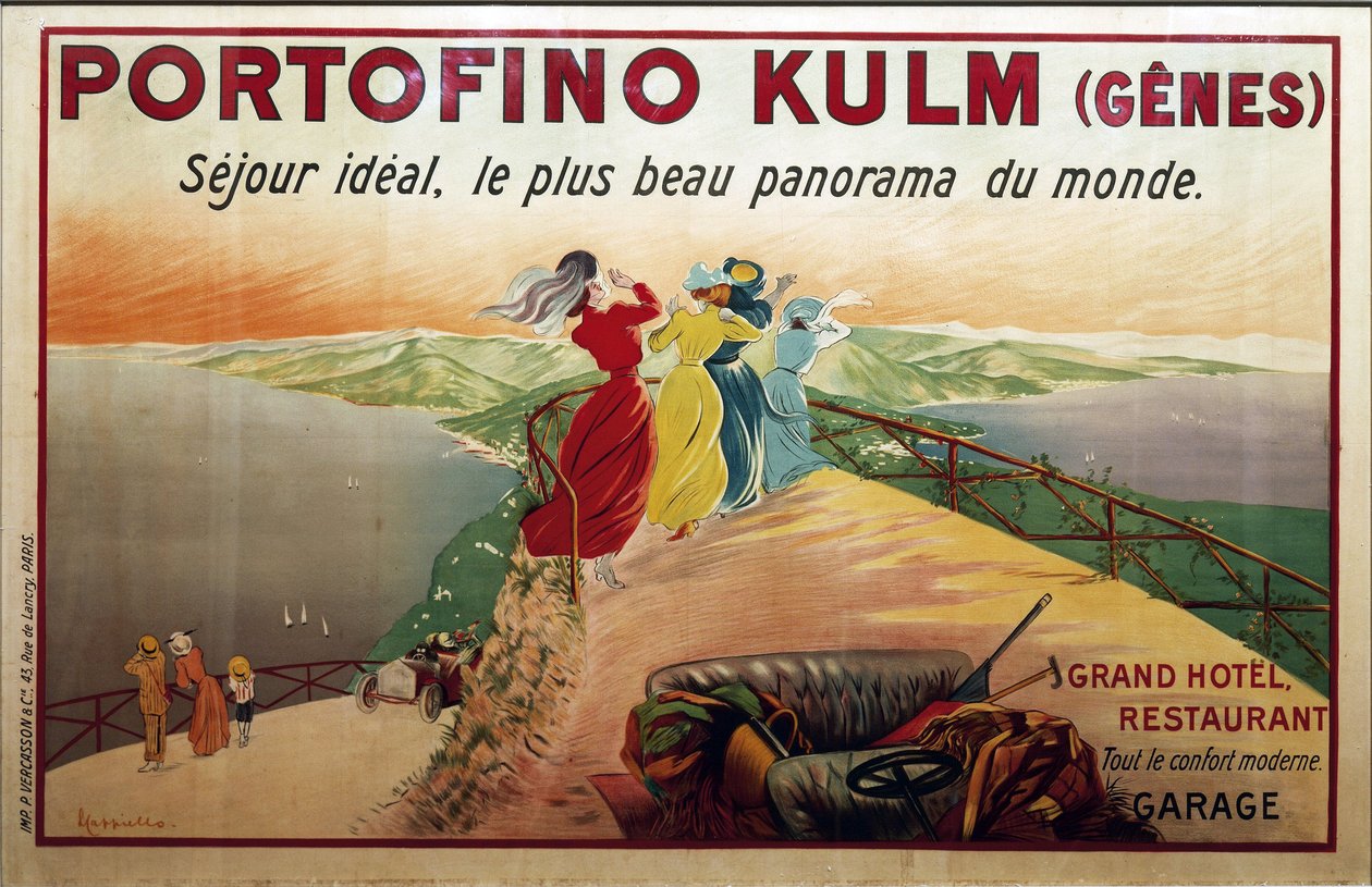 Plakaty, wiek XX. Reklama hotelu Portofino. Portofino Kulm (Geny) (plakat) autorstwa Leonetto Cappiello