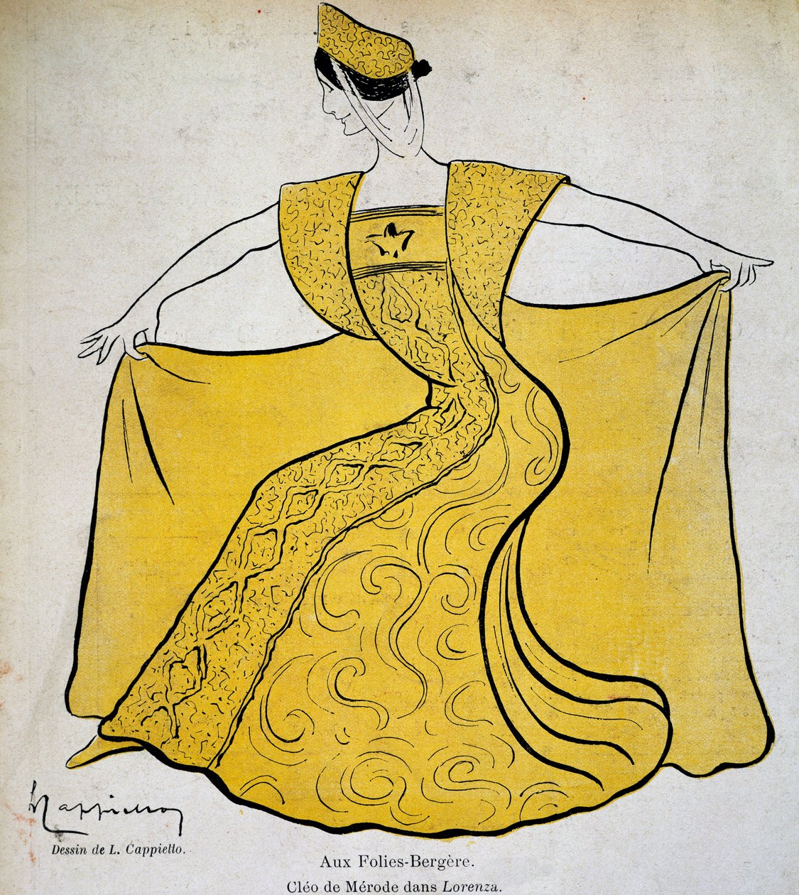 Tancerka Cleo w baletowej pantomimie Lorenza w Folies Bergere autorstwa Leonetto Cappiello