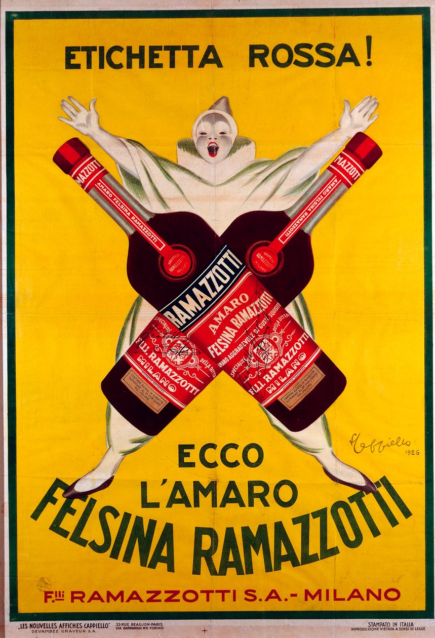 plakat do napoju Amaro (Amer) felsina Ramazzotti autorstwa Leonetto Cappiello