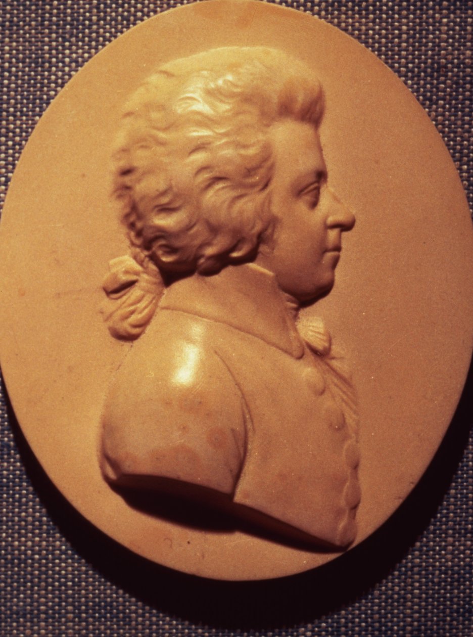 Medalion portretowy Wolfganga Amadeusza Mozarta (1756-91) autorstwa Leonhard Posch