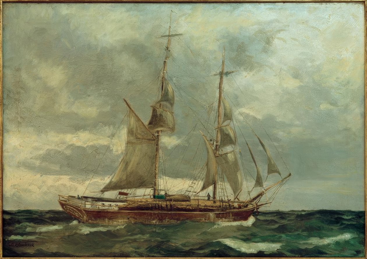 Schoonerbrigg autorstwa Leonhard Sandrock