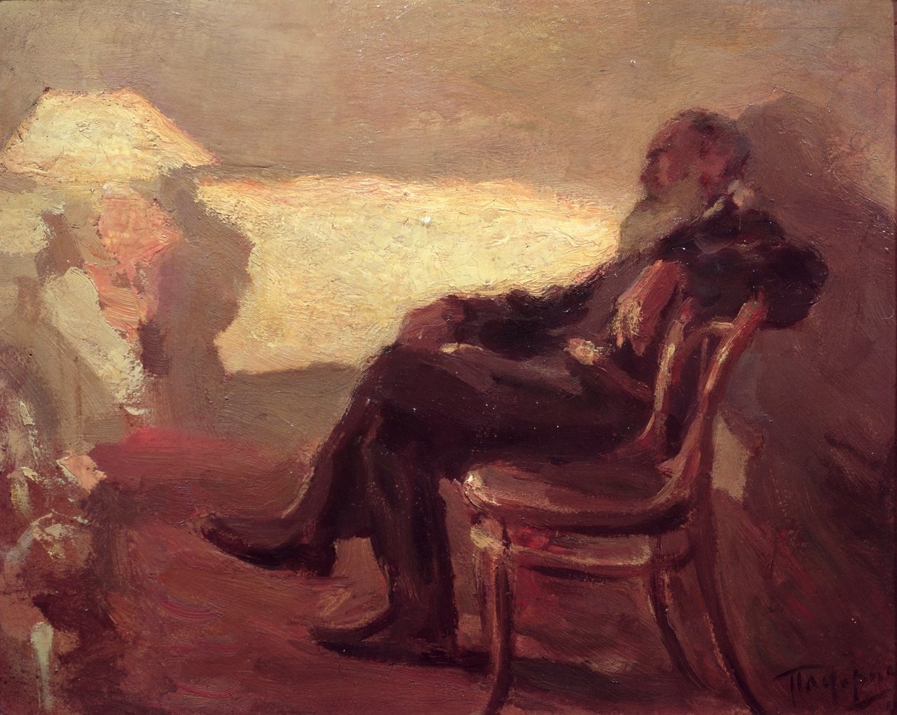 Lew Nikołajewicz Tołstoj (1828-1910) 1901 (olej na karcie) autorstwa Leonid Osipovic Pasternak