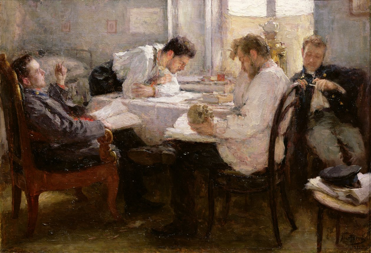Noc przed egzaminem, 1935 autorstwa Leonid Osipovic Pasternak