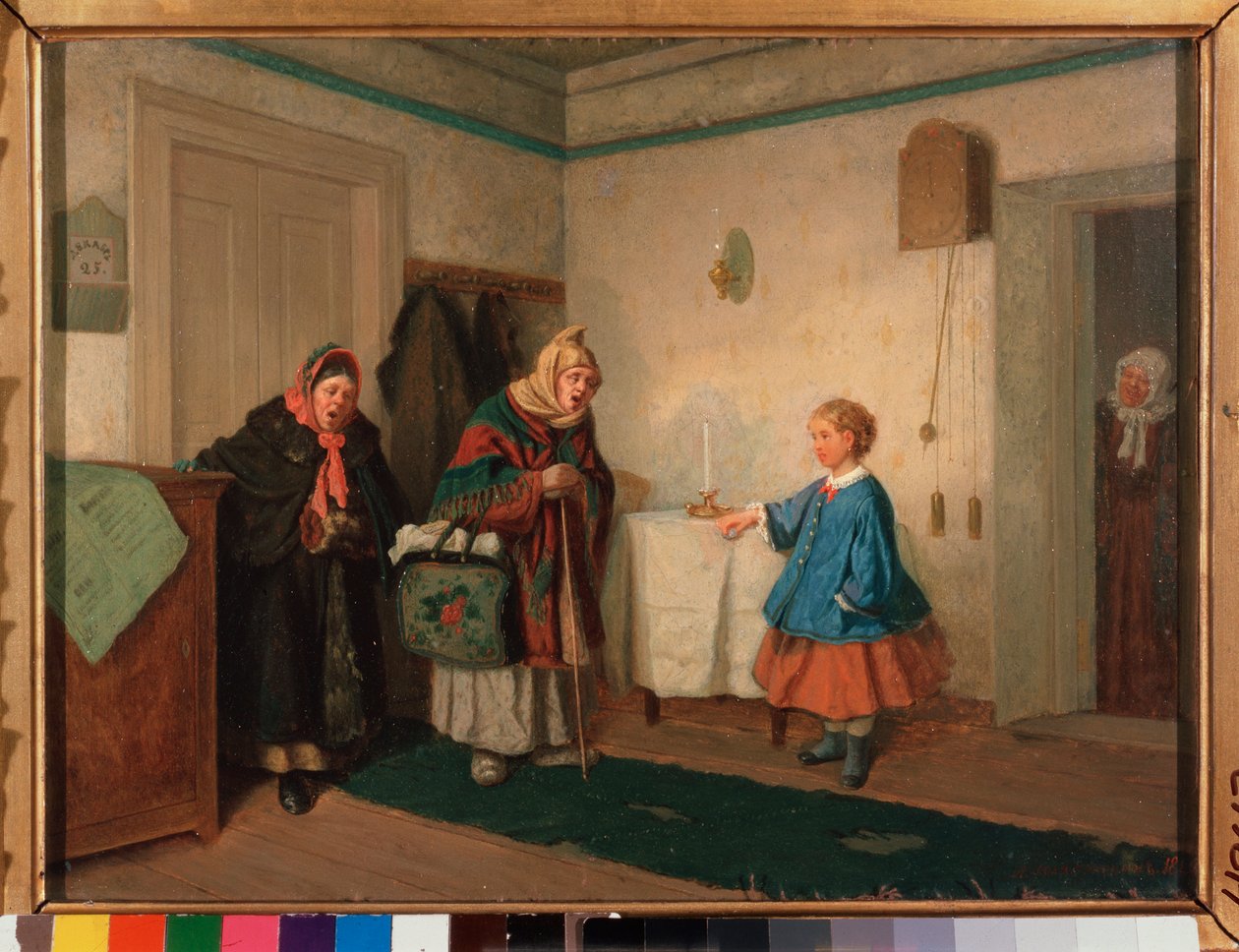 Żebracy śpiewacy. Obraz Leonida Iwanowicza Solomatkina (1837-1883), olej na płótnie autorstwa Leonid Ivanovich Solomatkin