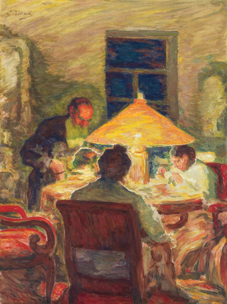 Lew Tołstoj z rodziną – Pasternak Leonid Osipovich (1862-1945). olej na płótnie autorstwa Leonid Osipovic Pasternak
