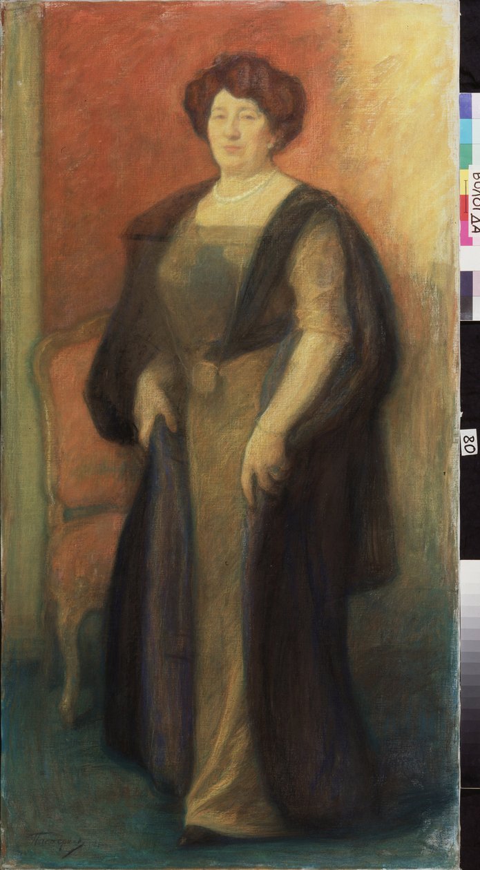 Portret Anny Wysockiej (?). Praca Leonida Osipovicha Pasternaka (1862-1945), pastel na tekturze autorstwa Leonid Osipovic Pasternak