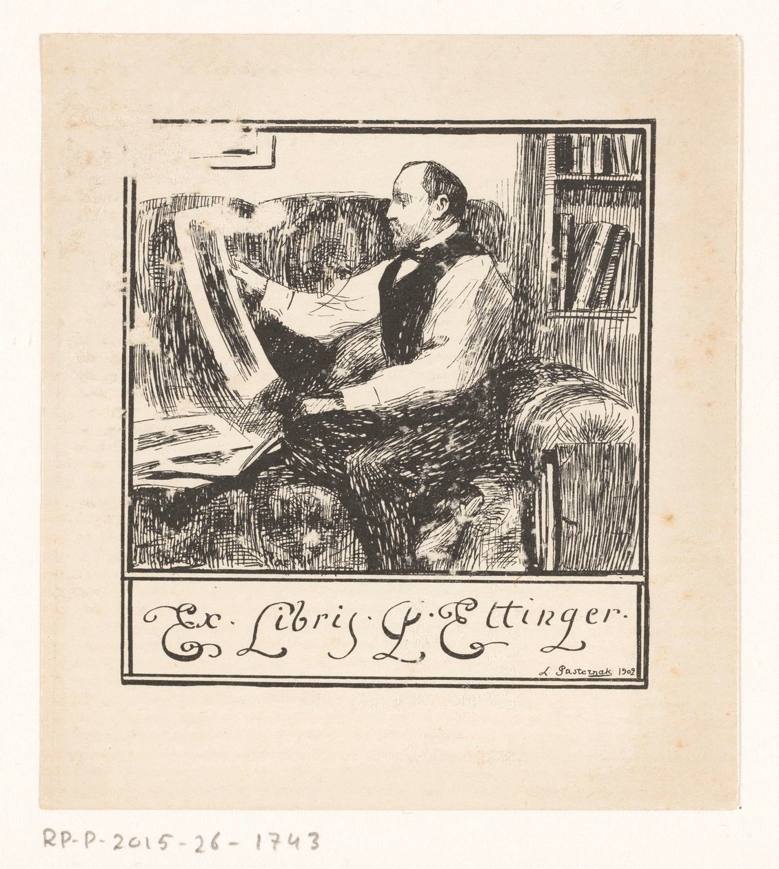 Ekslibris van Pawel Ettinger autorstwa Leonid Osipovisch Pasternak