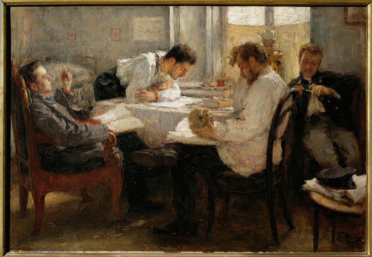Wieczór przed egzaminem autorstwa Leonid Osipovic Pasternak