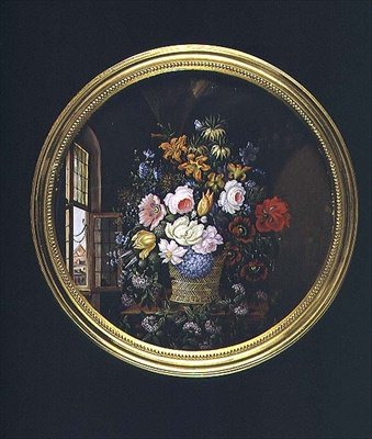 Kwiaty przy otwartym oknie autorstwa Leopold Brunner