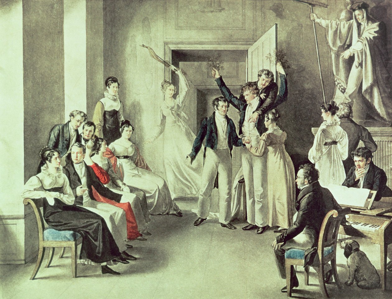 Rodzina Franza Petera Schuberta (1797-1828) grającego w gry autorstwa Leopold Kupelwieser