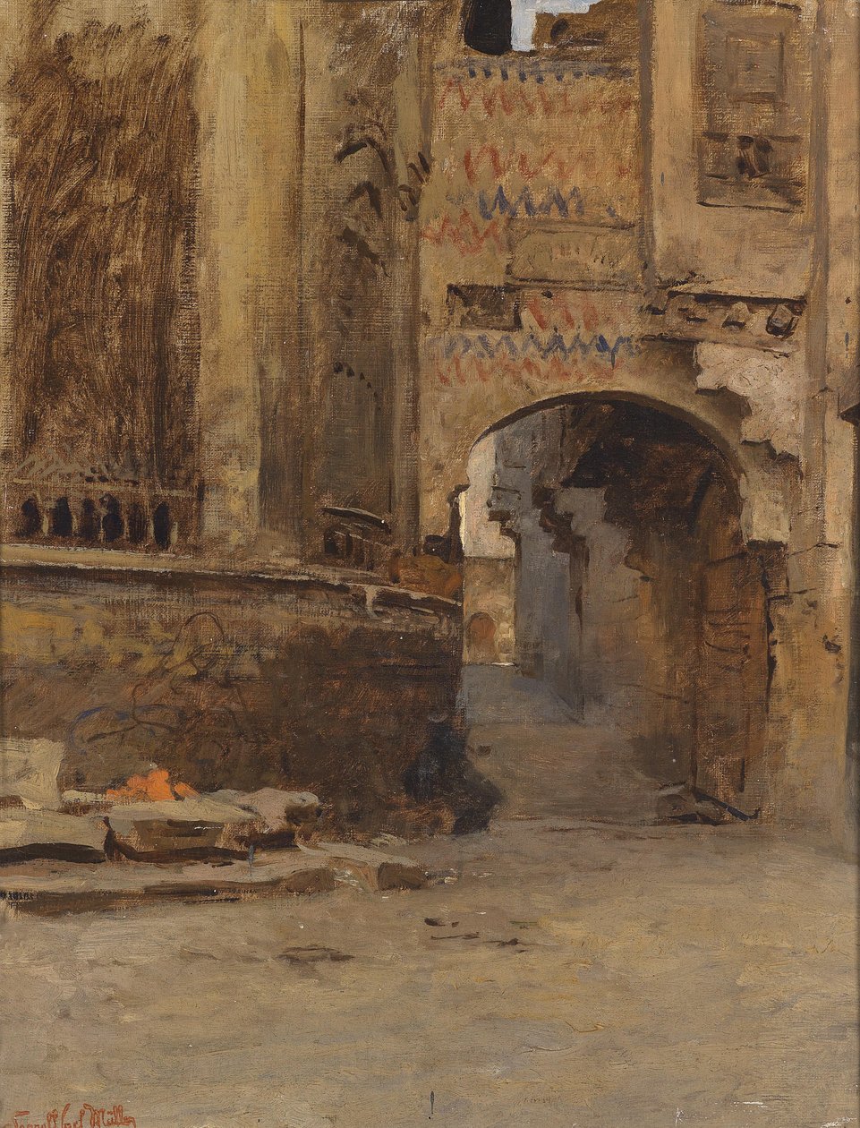 Brama w Kairze, ulica Alfat-el-Hammam autorstwa Leopold Muller