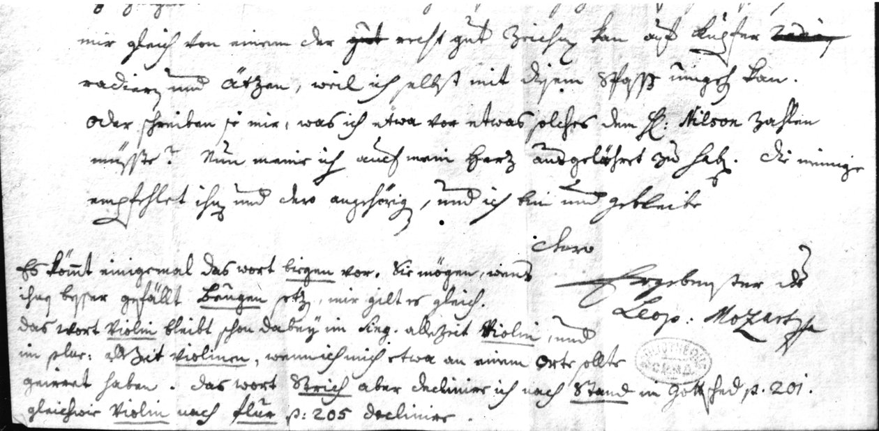 List od Leopolda Mozarta (1719-87), 7 lipca 1755 autorstwa Leopold Mozart