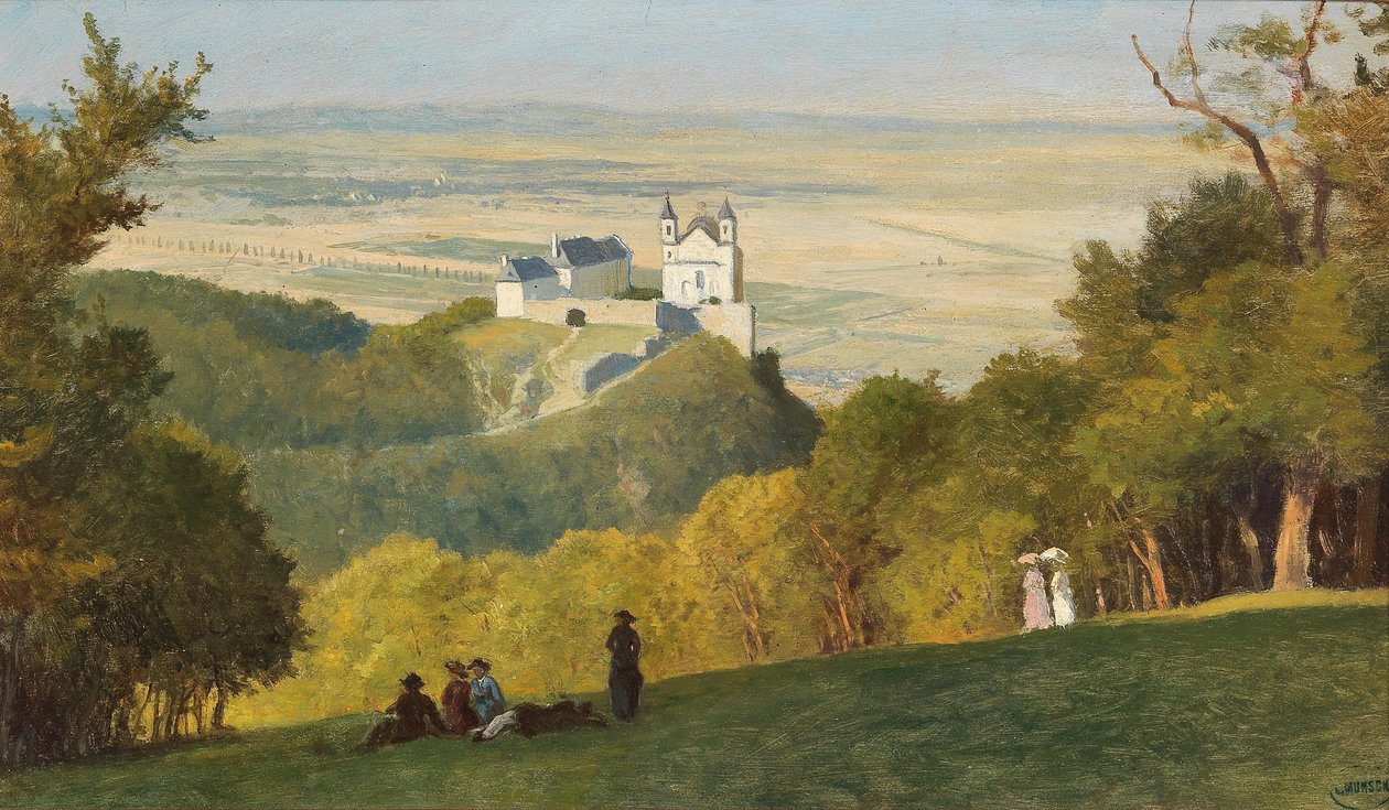 Widok z Kahlenberg na Leopoldsberg autorstwa Leopold Munsch