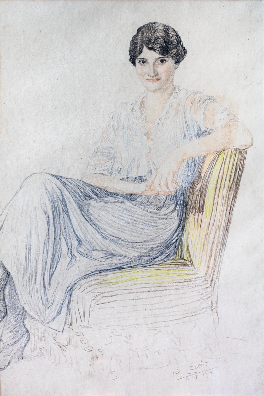 Portret Lise Bonnefon autorstwa Leopold (1872-1947) Lelee