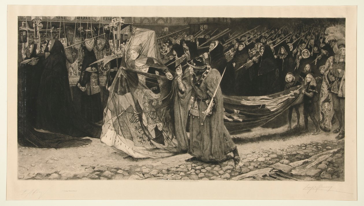 Richard książę Gloucester i Lady Anne autorstwa Leopold Flameng