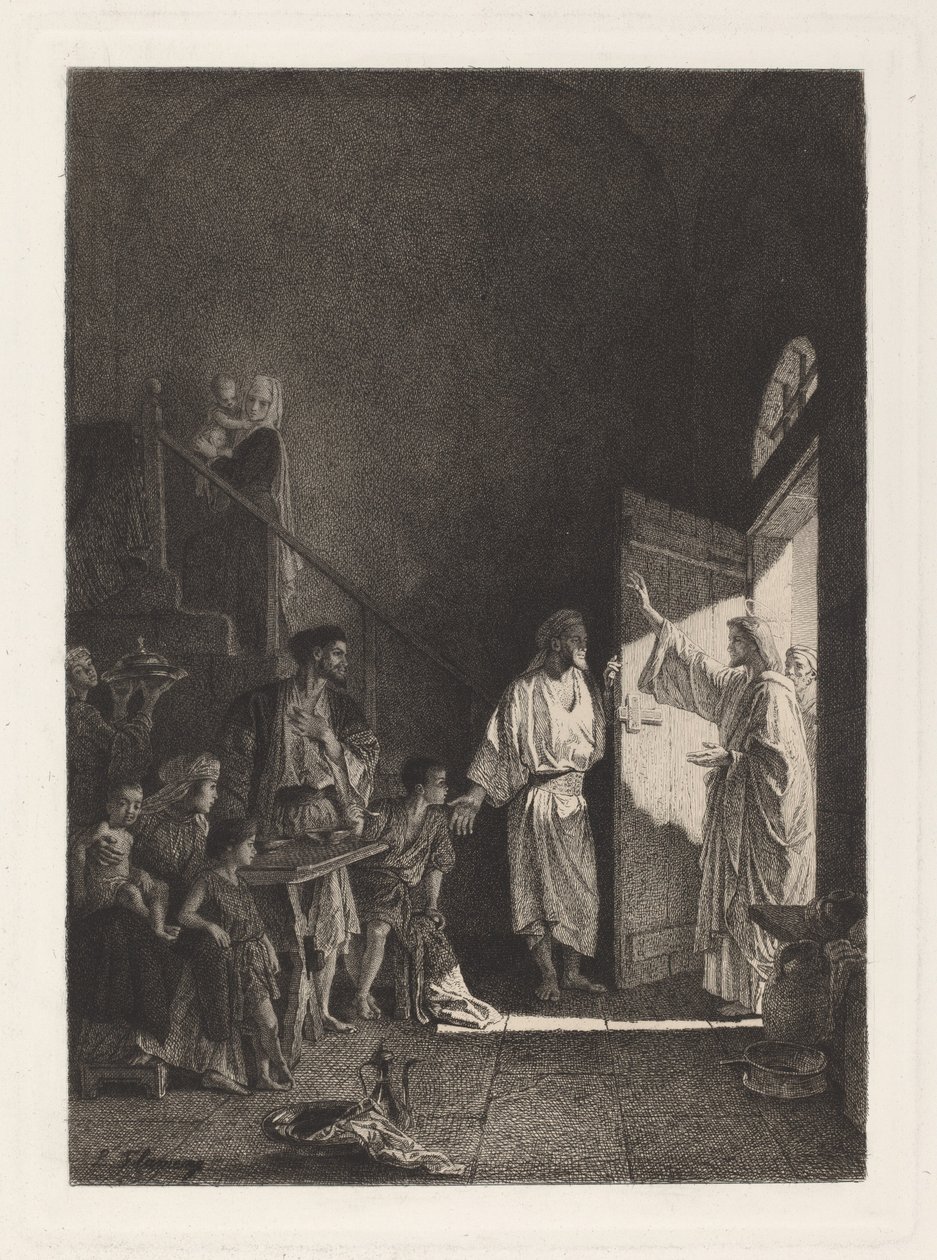 Scena z Nowego Testamentu autorstwa Leopold Flameng, after Alexandre Bida