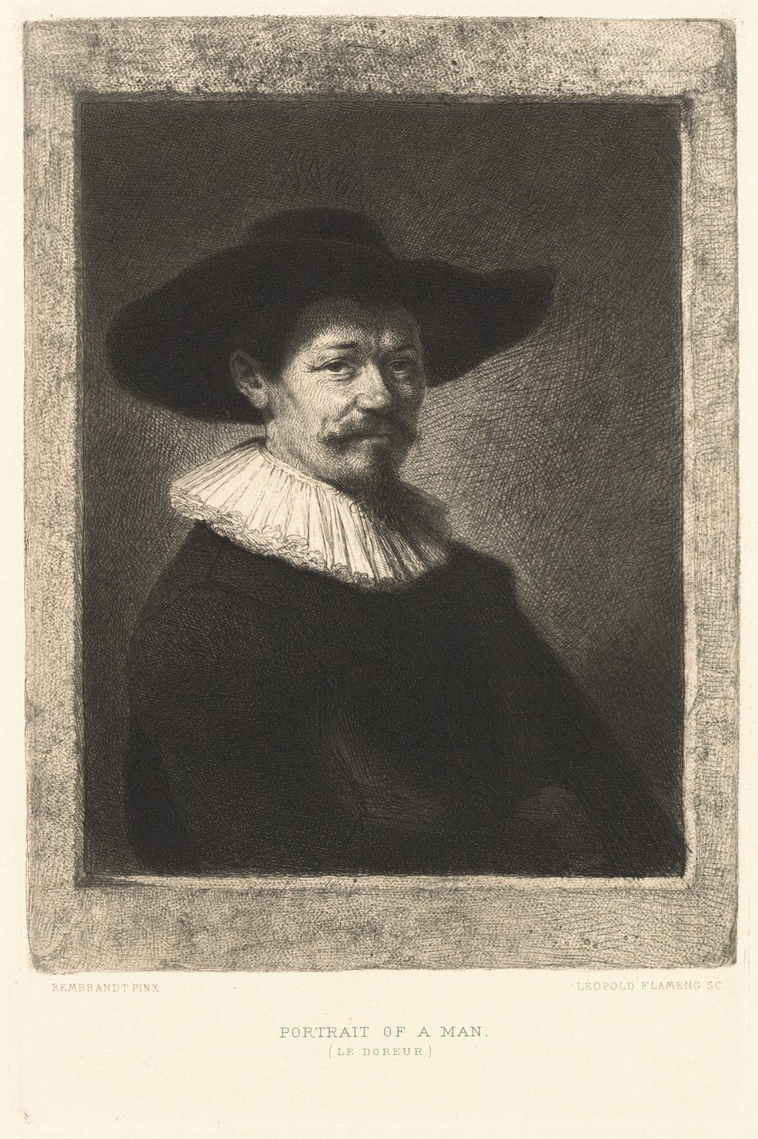 Portret mężczyzny (Złotnik) autorstwa Leopold Flameng after Rembrandt van Rijn