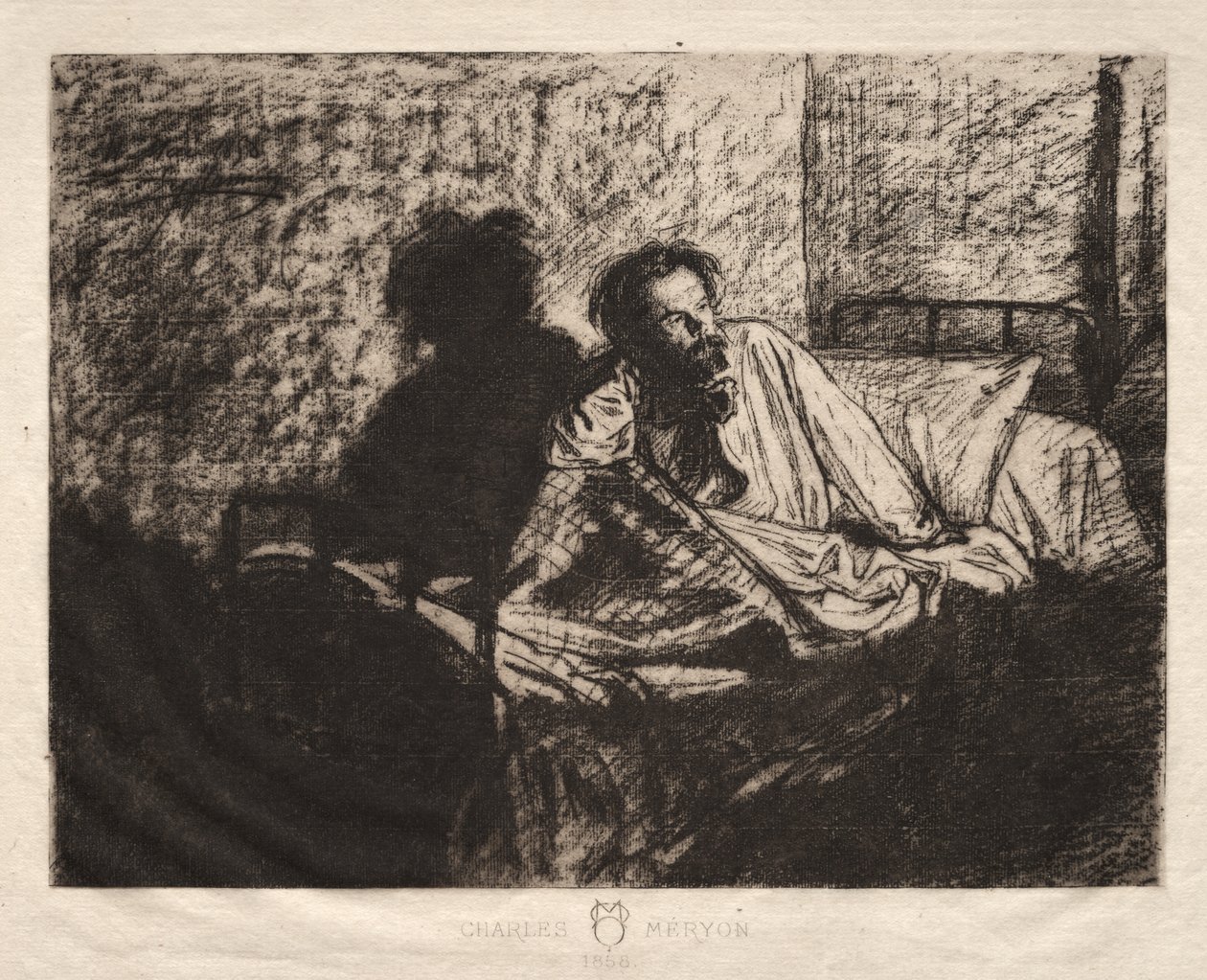 Portret Meryona siedzącego w łóżku autorstwa Leopold Fleming