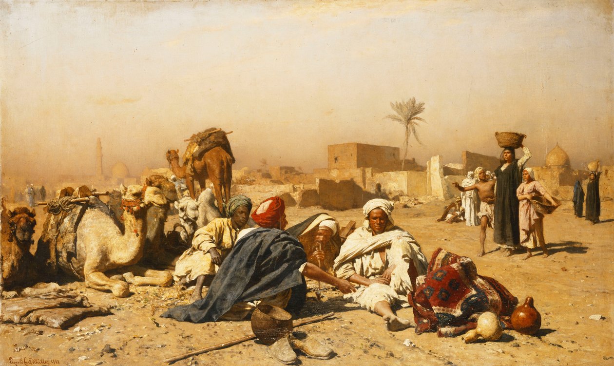 Obóz Arabów, 1880 autorstwa Leopold Karl Muller