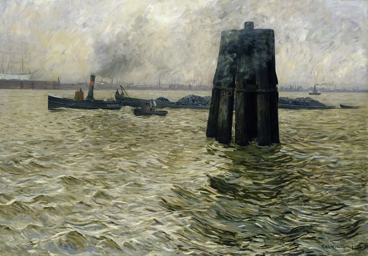 Port w Hamburgu, 1894 autorstwa Leopold Karl Walter von Kalckreuth