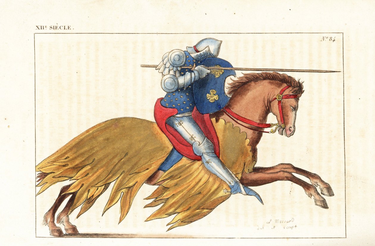 Angielska kawaleria szarżująca lancą autorstwa Leopold Massard