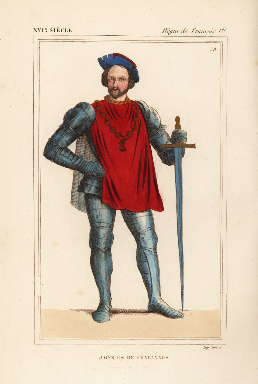 Jacques de Chabannes, seigneur de la Palice, francuski oficer wojskowy autorstwa Leopold Massard