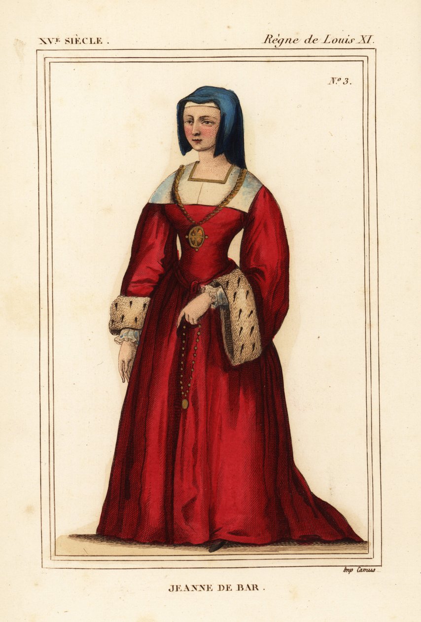 Jeanne de Bar, jedyna córka Roberta de Bar, żony Ludwika de Luxembourg autorstwa Leopold Massard