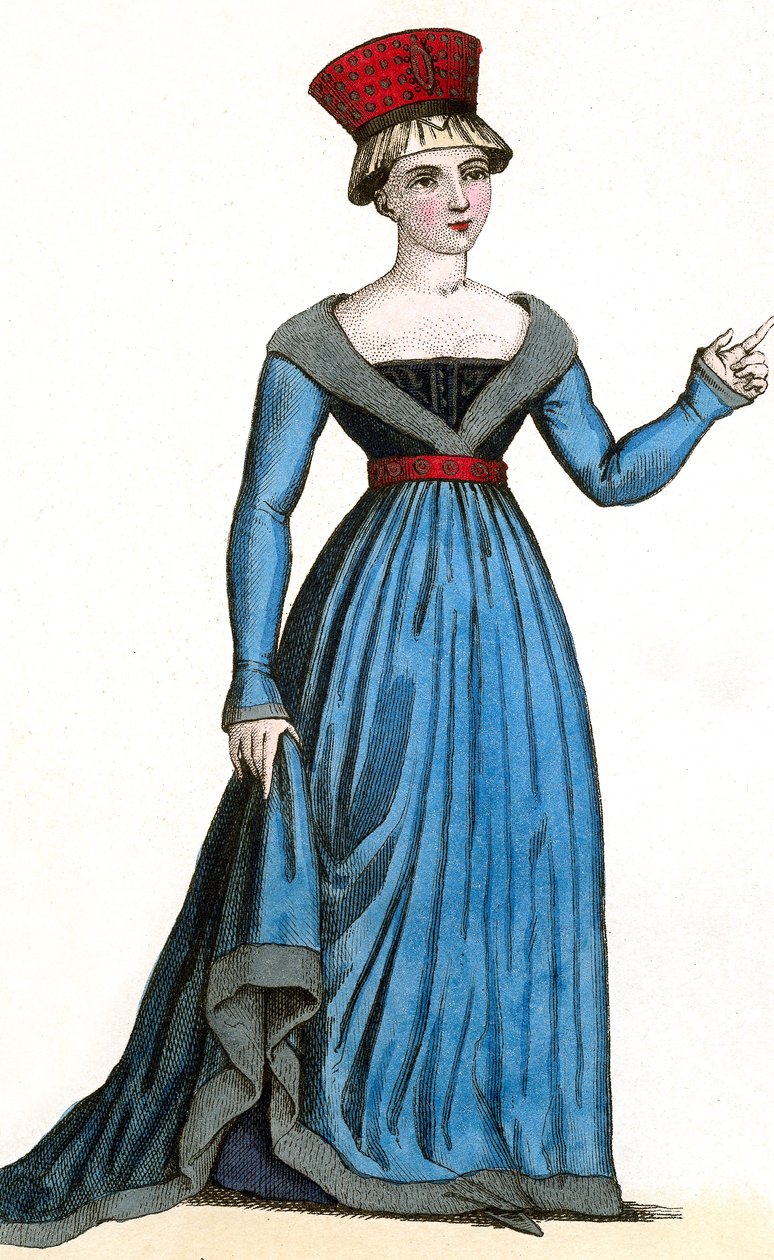 Marie de Fayel, żona Renaud-de-Nanteuil i matka Marguerite-de-Nanteuil, za panowania KarolaVII autorstwa Leopold Massard