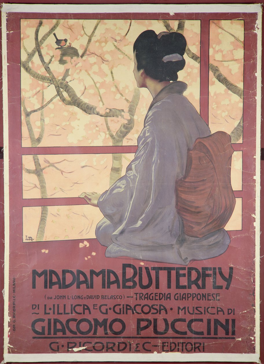 Frontispis partytury "Madame Butterfly" Giacomo Pucciniego (1858-1924) (litografia barwna) (zob. też 208559) autorstwa Leopoldo Metlicovitz