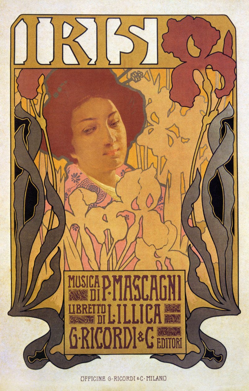 Iris, plakat do opery Pietro Mascagni autorstwa Leopoldo Metlicovitz